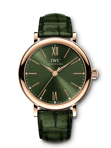 IWC Portofino 34 Red Gold / Green / Santoni IW3574-09