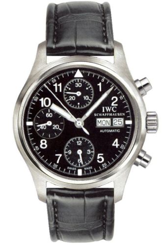 IWC Pilot's Watch Chronograph Stainless Steel / Black / Italian / Strap IW3706-02