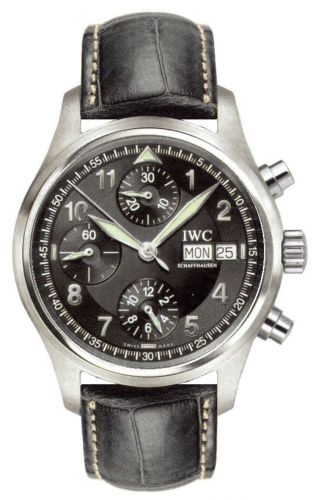 IWC Pilot's Watch Spitfire Chronograph Stainless Steel / Black / French / Strap IW3706-14