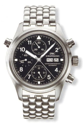 IWC Pilot's Watch Doppelchronograph Stainless Steel / Black / Italian / Bracelet IW3711-18