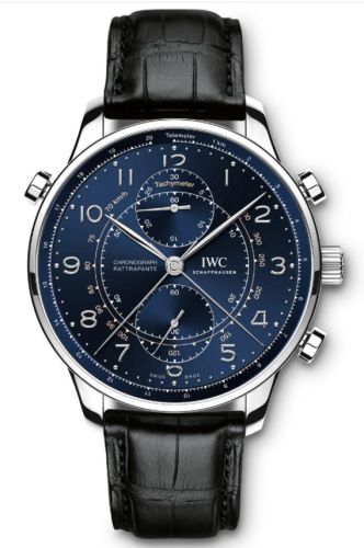 IWC Portuguese Chrono-Rattrapante Stainless Steel / Blue / Boutique Milano Laureus IW3712-23