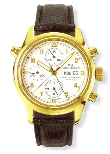IWC Pilot's Watch Doppelchronograph Yellow Gold / White / French IW3713-12