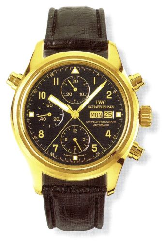 IWC Pilot's Watch Doppelchronograph Yellow Gold / Black / English IW3713-15