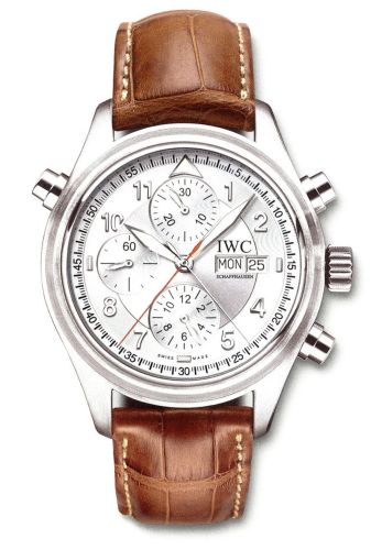 IWC Pilot's Watch Spitfire Double Chronograph Stainless Steel / Silver / Spanish / Strap IW3713-45