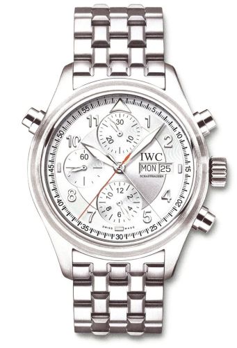 IWC Pilot's Watch Spitfire Double Chronograph Stainless Steel / Silver / French / Bracelet IW3713-49