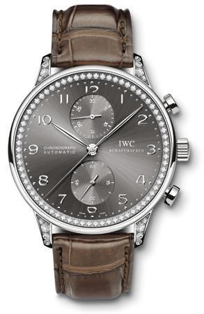 IWC Portuguese Chrono-Automatic White Gold / Ardoise / Diamond IW3714-39
