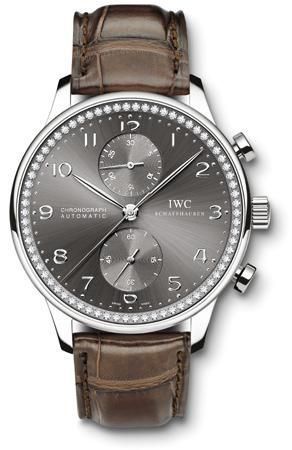 IWC Portuguese Chrono-Automatic White Gold / Ardoise / Diamond IW3714-40