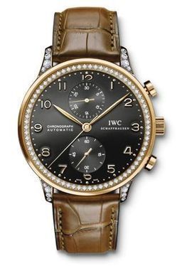 IWC Portuguese Chrono-Automatic Rose Gold / Black / Diamond IW3714-42