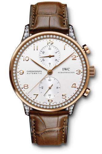 IWC Portugieser Chrono-Automatic Red Gold / Silver / Diamond IW3714-86