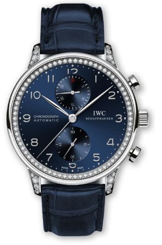 IWC Portuguese Chrono-Automatic White Gold / Diamond / Blue IW3714-90
