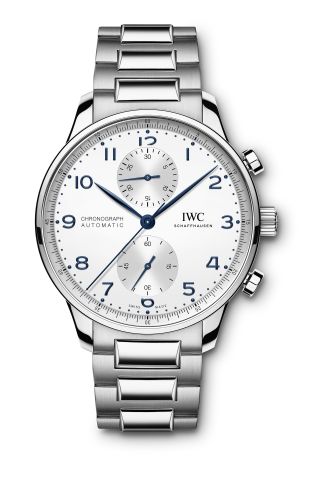 IWC Portugieser Chronograph Stainless Steel / Silver - Blue / Bracelet IW3716-17