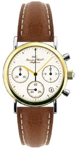 IWC Portofino Lady Chronograph MecaQuartz Stainless Steel / Yellow Gold / White / Calf IW3730-10