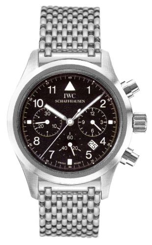 IWC Pilot's Watch Chronograph Mecaquartz Stainless Steel / Black / Bracelet IW3741-02