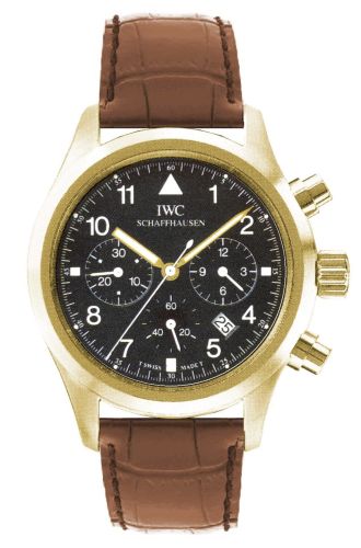 IWC Pilot's Watch Chronograph Mecaquartz Yellow Gold / Black / Strap IW3741-03