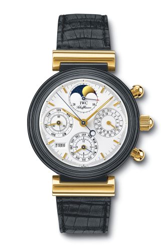 IWC Da Vinci Perpetual Black Ceramic / Yellow Gold / White / German IW3755-01