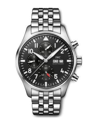 IWC Pilot's Watch Chronograph Stainless Steel / Black / Bracelet IW3780-02