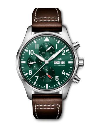 IWC Pilot's Watch Chronograph Stainless Steel / Green IW3780-05