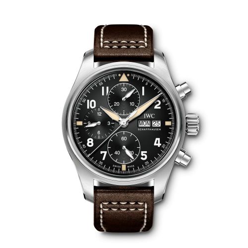 IWC Pilot's Watch Chronograph Spitfire Stainless Steel / Black / Calf IW3879-03