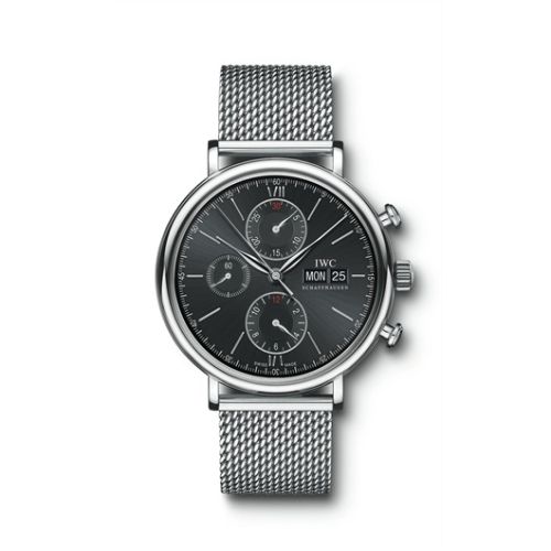 IWC Portofino Chronograph Stainless Steel / Black / Milanese IW3910-10