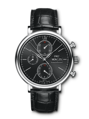 IWC Portofino Chronograph Stainless Steel / Black / Alligator IW3910-29