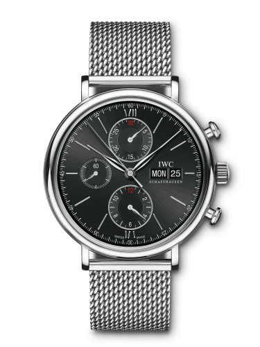 IWC Portofino Chronograph Stainless Steel / Black / Milanese IW3910-30