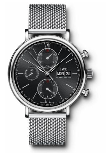 IWC Portofino Chronograph Stainless Steel / Black / Milanese IW3910-33