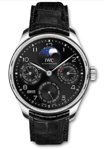 IWC Portugieser Perpetual Calendar Single Moon Platinum / Black IW5033-11