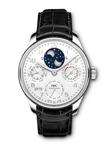 IWC Portugieser Perpetual Calendar Double Moon Platinum / Silver IW5034-06