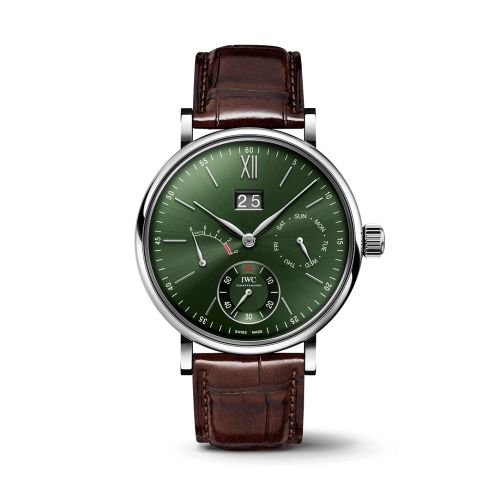 IWC Portofino Hand-Wound Day & Date Stainless Steel / Green IW5162-05