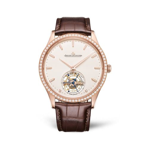 Jaeger-LeCoultre Master Ultra Thin Tourbillon Pink Gold - Diamond / Eggshell / Alligator 1682401
