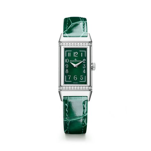 Jaeger-LeCoultre Reverso One Monoface Stainless Steel - Diamond / Green / Alligator 328853J