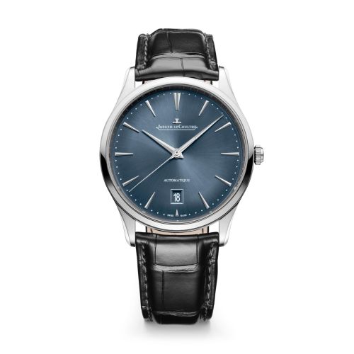 Jaeger-LeCoultre Master Ultra Thin Date Stainless Steel / Blue - Grey / Alligator Q1238480