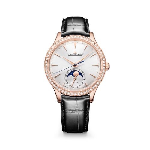 Jaeger-LeCoultre Master Ultra Thin Moon 36 Pink Gold - Diamond / Silver / Alligator Q1242502