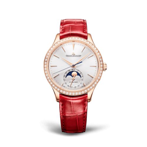 Jaeger-LeCoultre Master Ultra Thin Moon 36 Pink Gold - Diamond / Silver / Alligator Q124250J