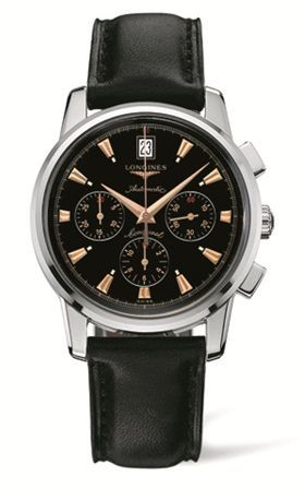 Longines Conquest Heritage Chronograph Black / Calf L1.641.4.52.2