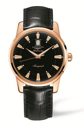 Longines Conquest Heritage 40mm Pink Gold Black L1.645.8.52.4