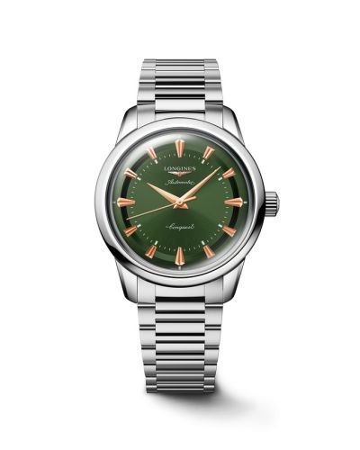 Longines Conquest Heritage 38 Stainless Steel / Green / Bracelet L1.649.4.02.6