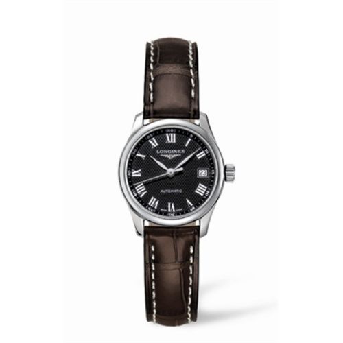 Longines Master Collection Date 25.5 Stainless Steel / Black - Roman L2.128.4.51.3