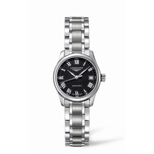Longines Master Collection Date 25.5 Stainless Steel / Black - Roman / Bracelet L2.128.4.51.6