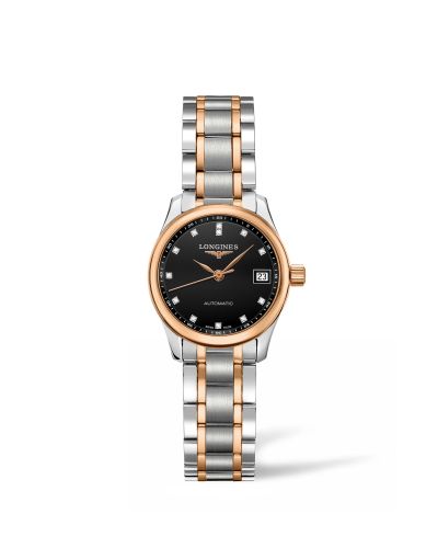 Longines Master Collection Date 25.5 Stainless Steel - Pink Gold / Black / Bracelet L2.128.5.59.7