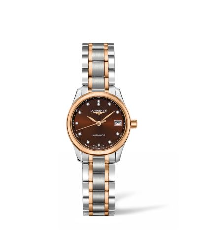 Longines Master Collection Date 25.5 Stainless Steel - Pink Gold / Brown / Bracelet L2.128.5.67.7