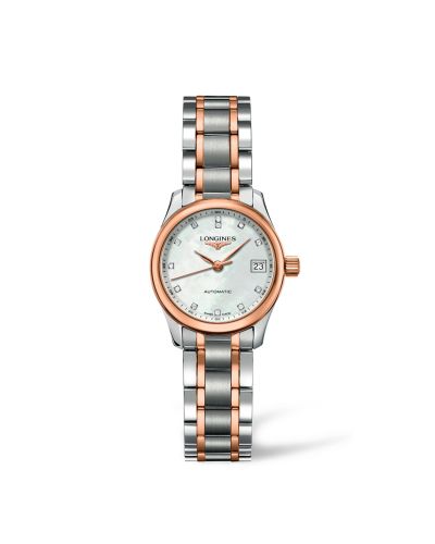 Longines Master Collection Date 25.5 Stainless Steel - Pink Gold / MOP / Bracelet L2.128.5.89.7