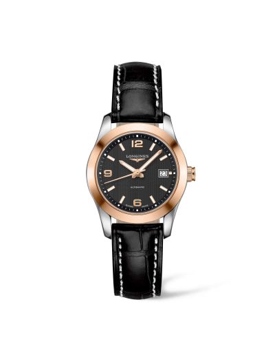 Longines Conquest Classic Automatic 29.5 Stainless Steel / Red Gold / Black / Strap L2.285.5.56.3