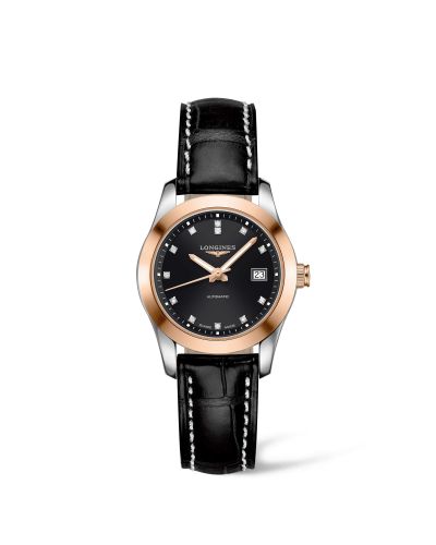 Longines Conquest Classic Automatic 29.5 Stainless Steel / Red Gold / Black / Strap L2.285.5.58.3