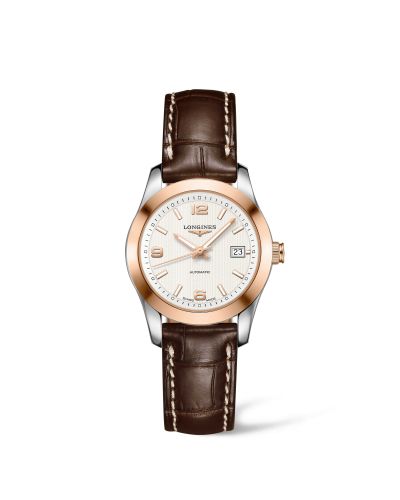 Longines Conquest Classic Automatic 29.5 Stainless Steel / Red Gold / White / Strap L2.285.5.76.3