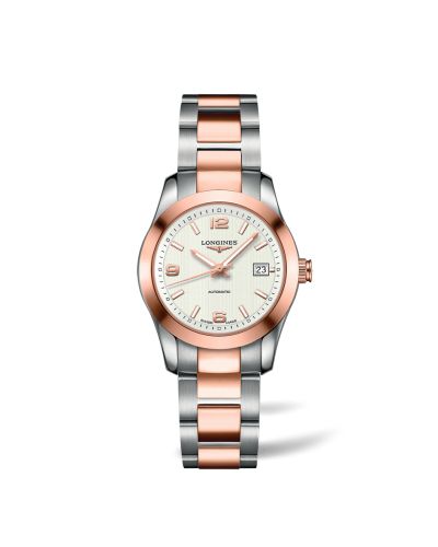 Longines Conquest Classic Automatic 29.5 Stainless Steel / Red Gold / White / Bracelet L2.285.5.76.7