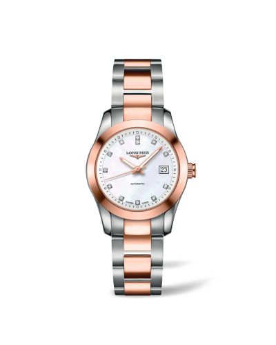 Longines Conquest Classic Automatic 29.5 Stainless Steel / Red Gold / MOP / Bracelet L2.285.5.87.7