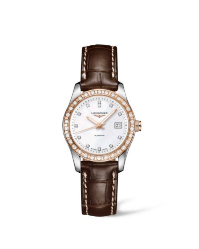 Longines Conquest Classic Automatic 29.5 Stainless Steel / Red Gold / MOP / Strap L2.285.5.88.3