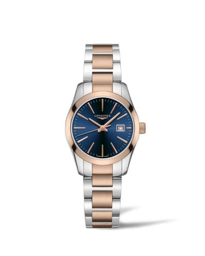 Longines Conquest Classic Quartz 29.5 Stainless Steel / Red Gold PVD / Blue L2.286.3.92.7