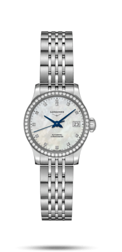 Longines Record 26mm Stainless Steel / Diamond / MOP-Diamond / Bracelet L2.320.0.87.6